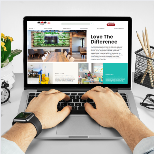 We Simplify Sourcing - laptop with site