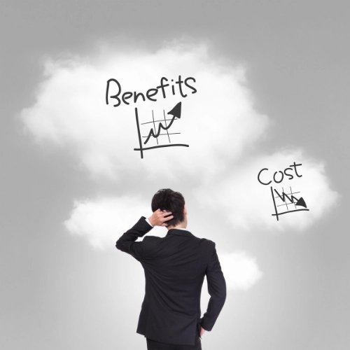 Illustration of product cost man thinking
