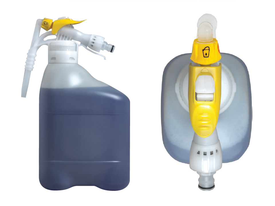 RTD / J-Flex portable handle connected for bottle, bucket and machine fill